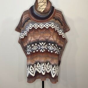 Fashion Concepts funnel cowl neck poncho sweater M